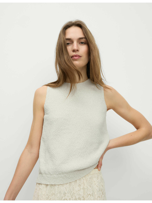 Marks & Spencer Marks & Spencer bézs, texturált kötött trikó magas pamuttartalommal