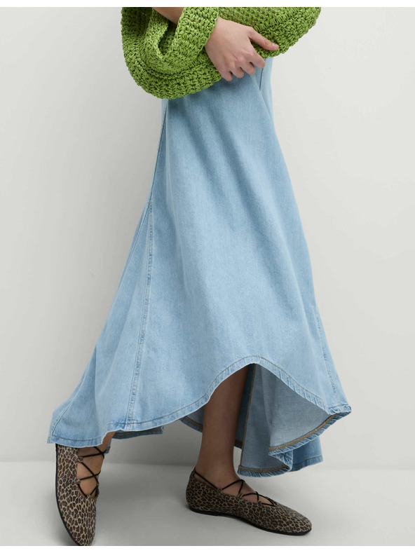 Marks & Spencer Marks & Spencer sötétkék farmer maxi aszimmetrikus szoknya kiemelt derékrésszel