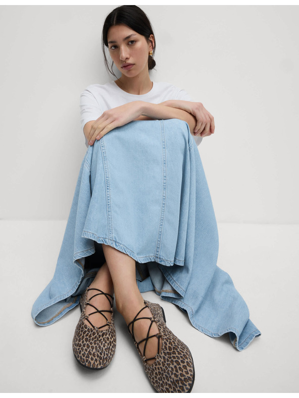 Marks & Spencer Marks & Spencer sötétkék farmer maxi aszimmetrikus szoknya kiemelt derékrésszel