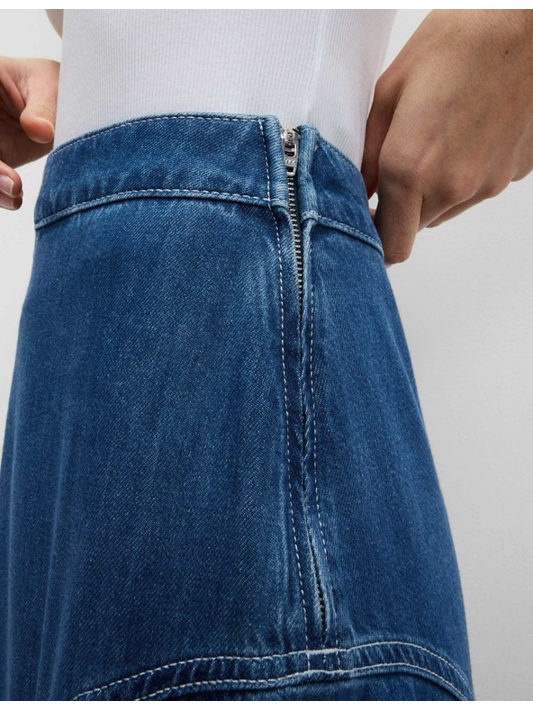 Marks & Spencer Marks & Spencer sötétkék farmer maxi aszimmetrikus szoknya kiemelt derékrésszel