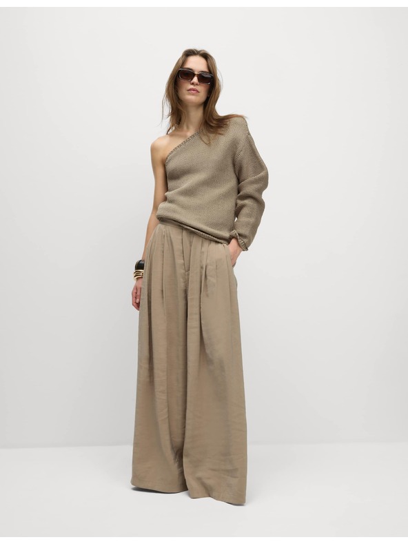 Marks & Spencer Marks & Spencer barna egy vállas, szűk szabású kötött felső