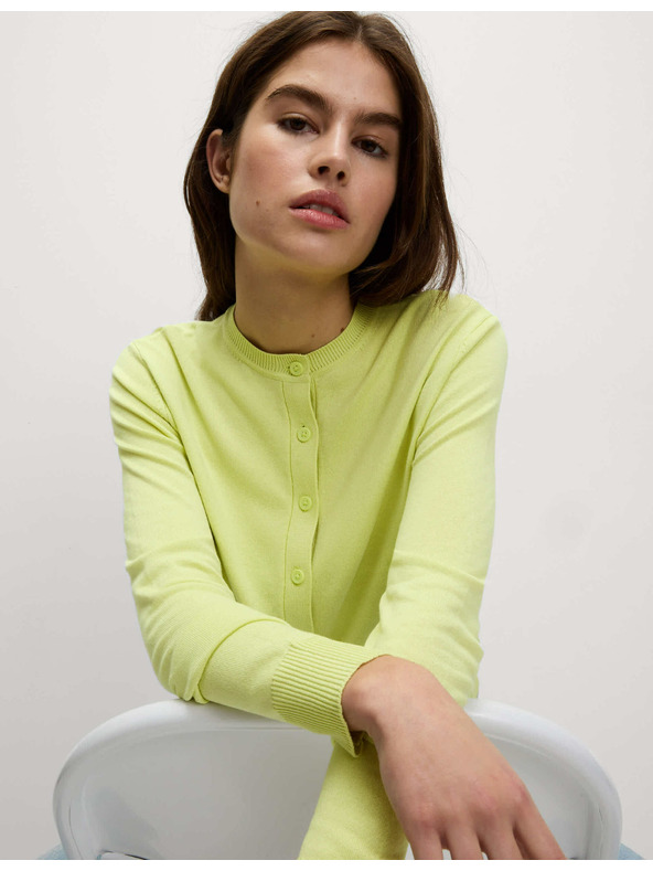 Marks & Spencer Marks & Spencer zöld kardigán kerek nyakkivágással és elöl gombokkal