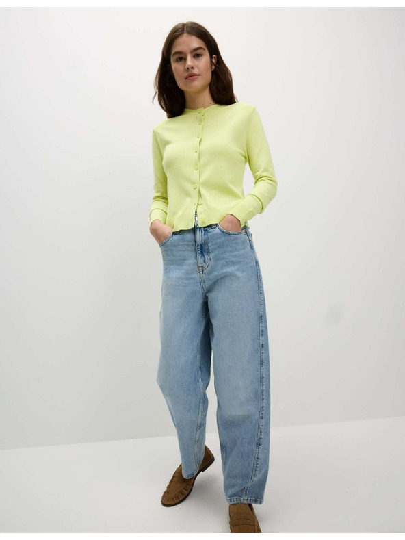 Marks & Spencer Marks & Spencer zöld kardigán kerek nyakkivágással és elöl gombokkal