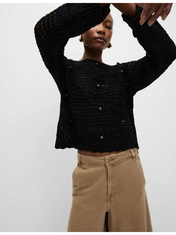 Marks & Spencer Marks & Spencer fekete rövid pulóver pamut keverékkel, laza szabású