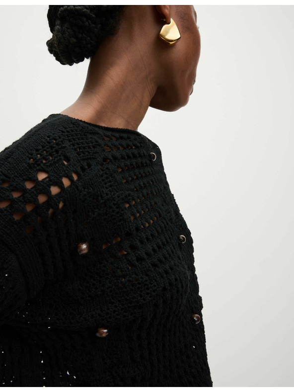 Marks & Spencer Marks & Spencer fekete rövid pulóver pamut keverékkel, laza szabású