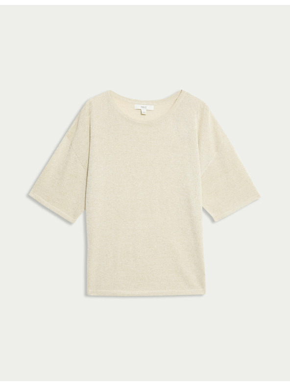 Marks & Spencer Marks & Spencer törtfehér fémes kötött felső nyakba simuló kivágással