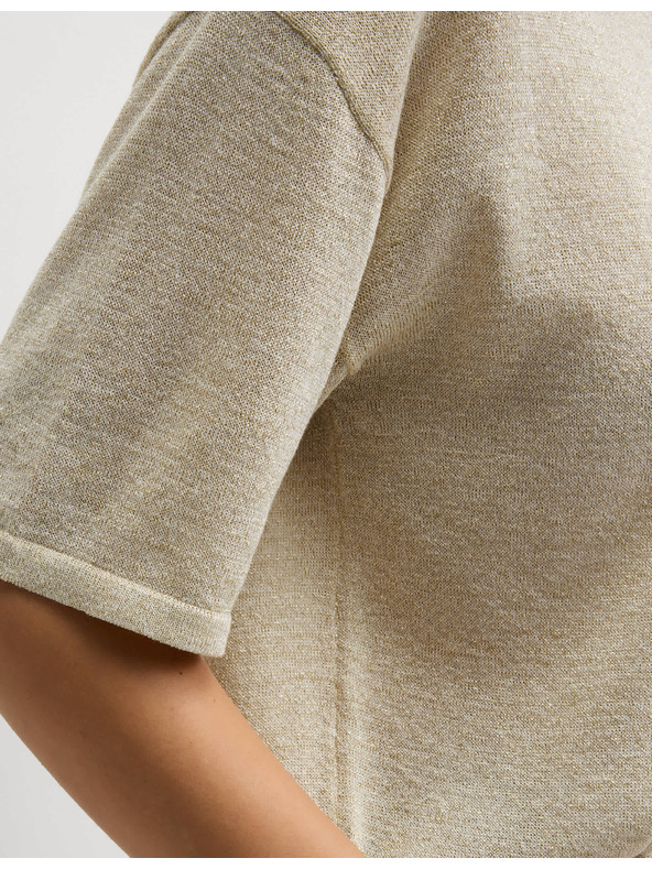 Marks & Spencer Marks & Spencer törtfehér fémes kötött felső nyakba simuló kivágással