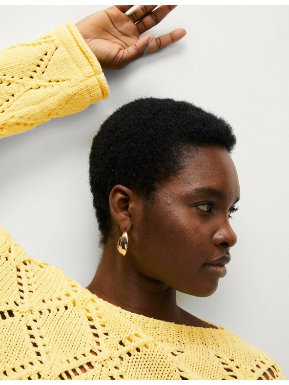 Marks & Spencer Marks & Spencer sárga mintás pulóver pamut keverékkel