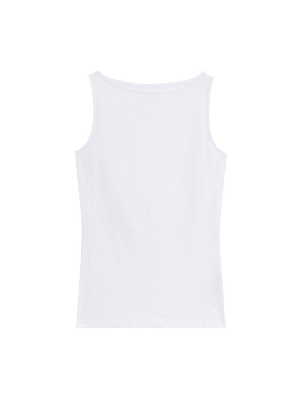 Marks & Spencer Marks & Spencer fehér csónak nyakú ujjatlan felső magas pamuttartalommal