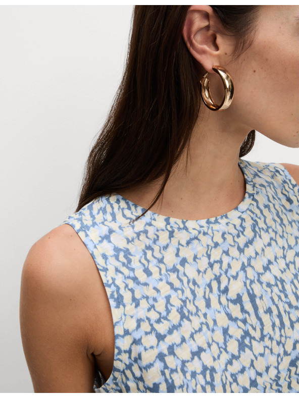 Marks & Spencer Marks & Spencer kék szabadidős ujjatlan felső magas pamuttartalommal és nyomott mintával