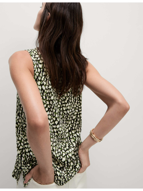 Marks & Spencer Marks & Spencer fekete szabadidős ujjatlan felső magas pamuttartalommal és nyomott mintával