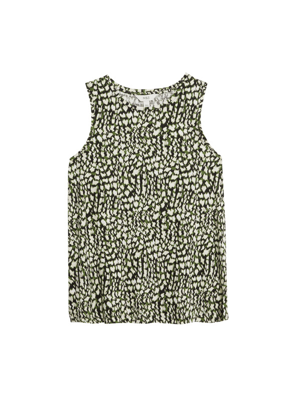 Marks & Spencer Marks & Spencer fekete szabadidős ujjatlan felső magas pamuttartalommal és nyomott mintával