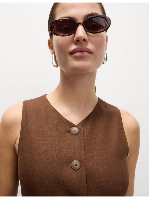 Marks & Spencer Marks & Spencer barna mellény, magas len tartalommal