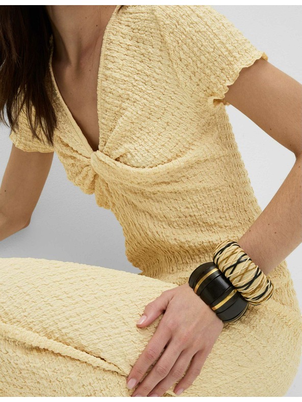 Marks & Spencer Jerseys texturált midi ceruzaruha V-nyakkivágással Marks & Spencer