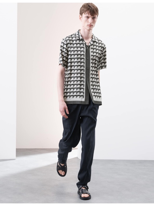 Marks & Spencer Geometriai mintás ing, normál szabás Marks & Spencer szürke