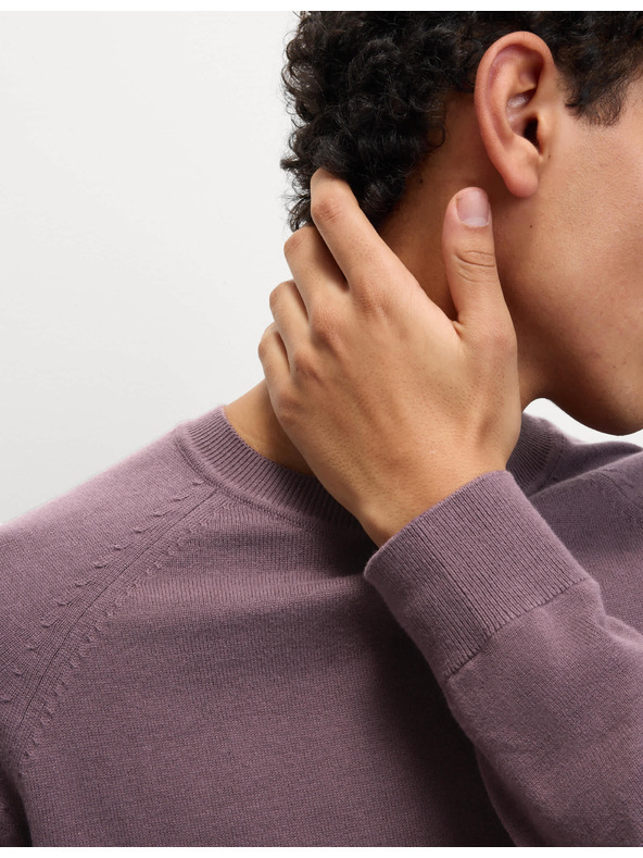 Marks & Spencer 100% pamut garbó nyakú pulóver Marks & Spencer lila