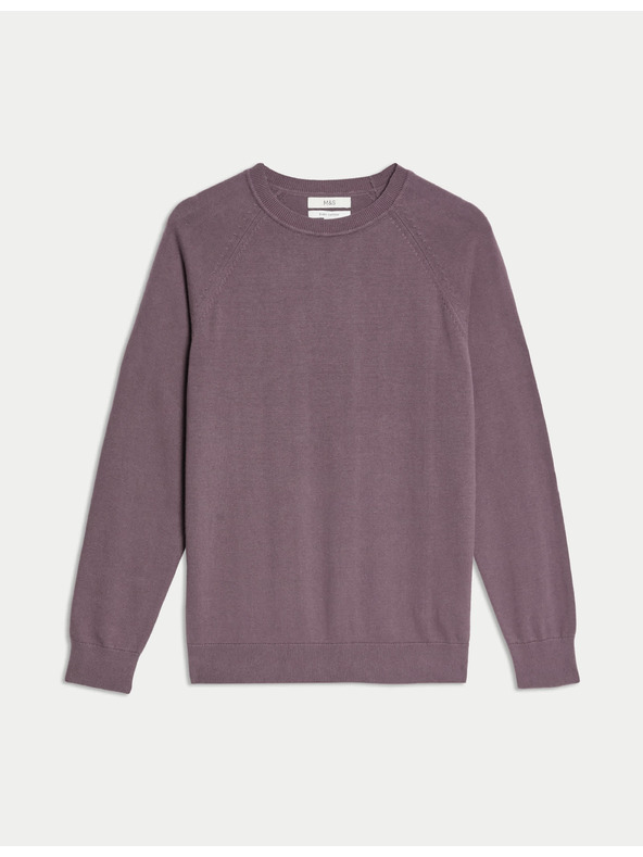Marks & Spencer 100% pamut garbó nyakú pulóver Marks & Spencer lila