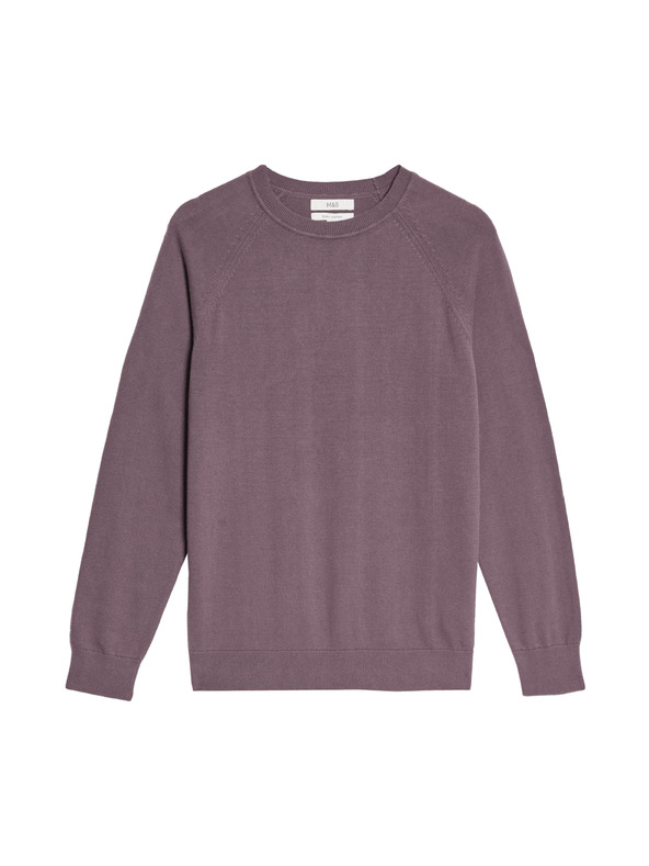 Marks & Spencer 100% pamut garbó nyakú pulóver Marks & Spencer lila