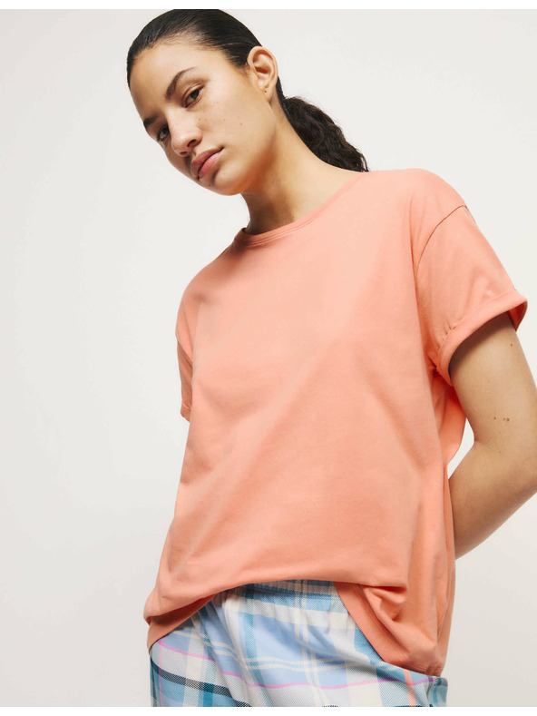 Marks & Spencer Marks & Spencer narancssárga, kockás pizsama szett 100% pamutból