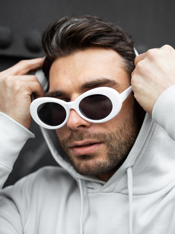 VEYREY VeyRey Ovális Cobain napszemüveg Fehér