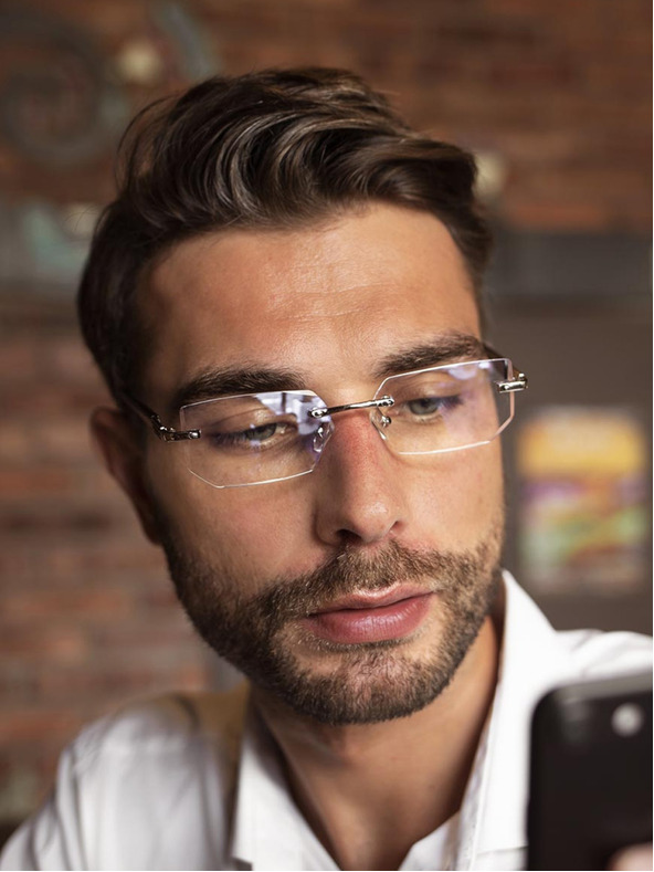 VEYREY Kék fényt blokkoló szemüveg ezüst színben VeyRey Sallis