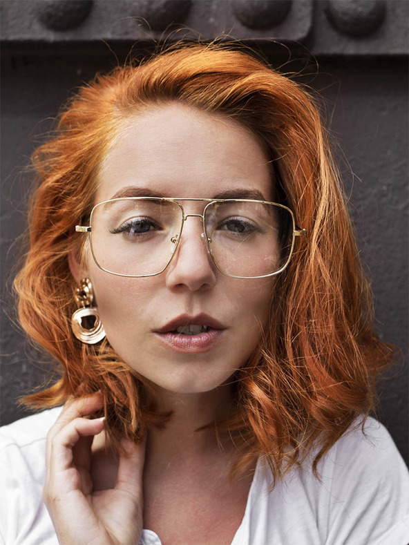 VEYREY Edge szemüveg tiszta lencsékkel, arany színben VeyRey Miles