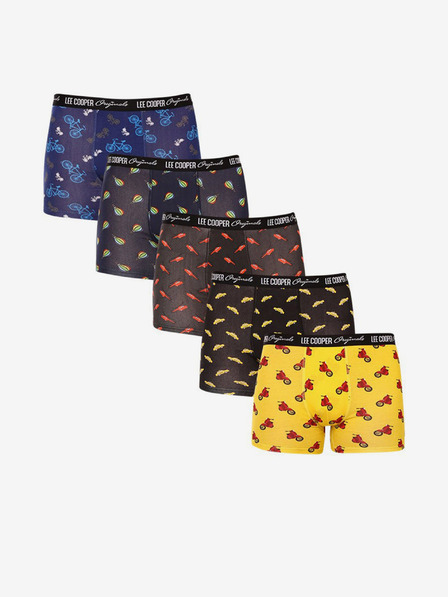 Lee Cooper Öt darabos férfi mintás boxeralsó készlet sárga, fekete és kék színben Lee Cooper-től