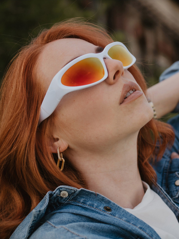 VEYREY Fehér uniszex sport napszemüveg VeyRey Steampunk Gezrel