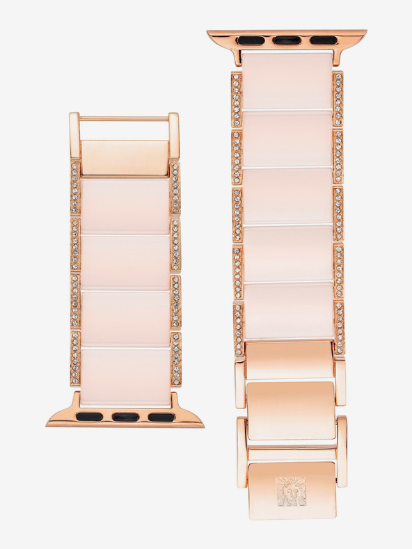 Anne Klein Apple Watch szíj világos rózsaszín kristályokkal Anne Klein
