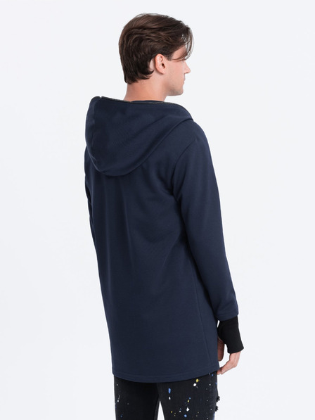 Ombre Clothing Sötétkék férfi kapucnis pulóver Ombre Clothing