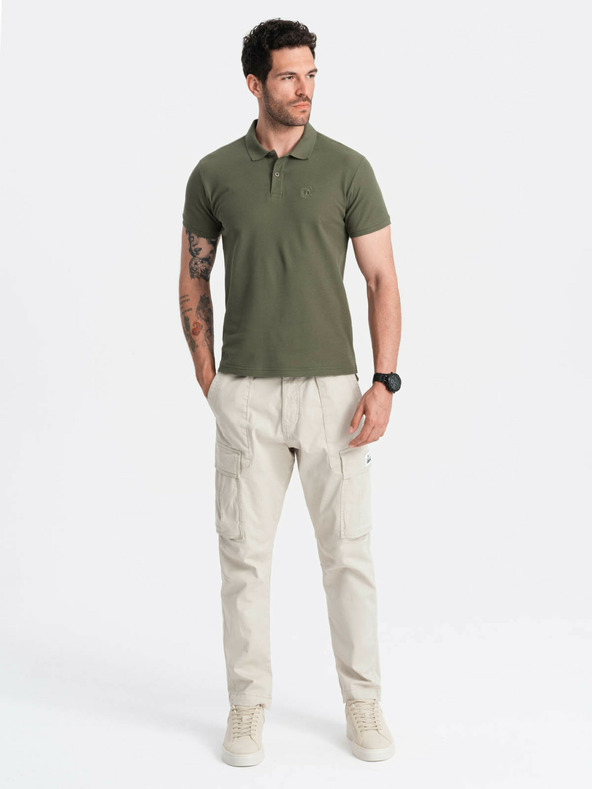 Ombre Clothing Zöld férfi alapvető póló póló Ombre ruházat