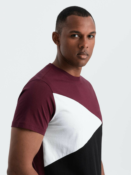 Ombre Clothing Férfi bordó pamut póló Ombre Ruházat
