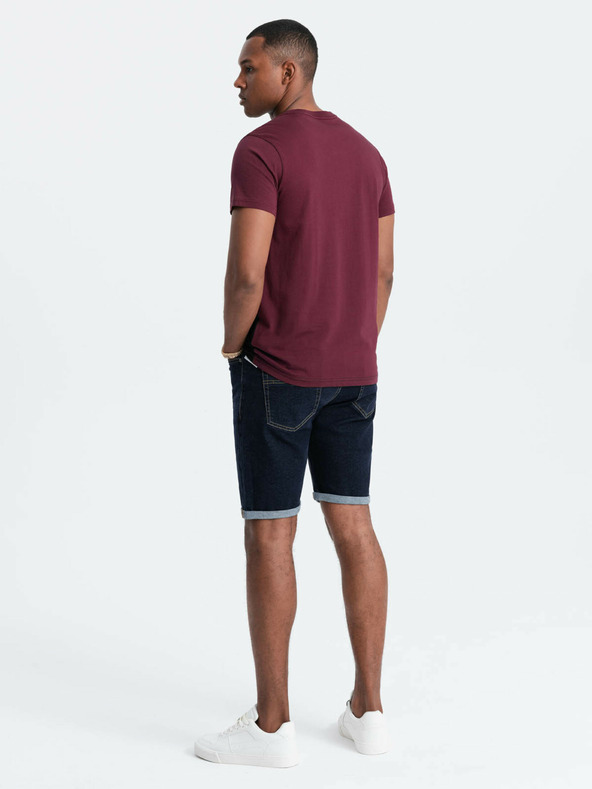 Ombre Clothing Férfi bordó pamut póló Ombre Ruházat