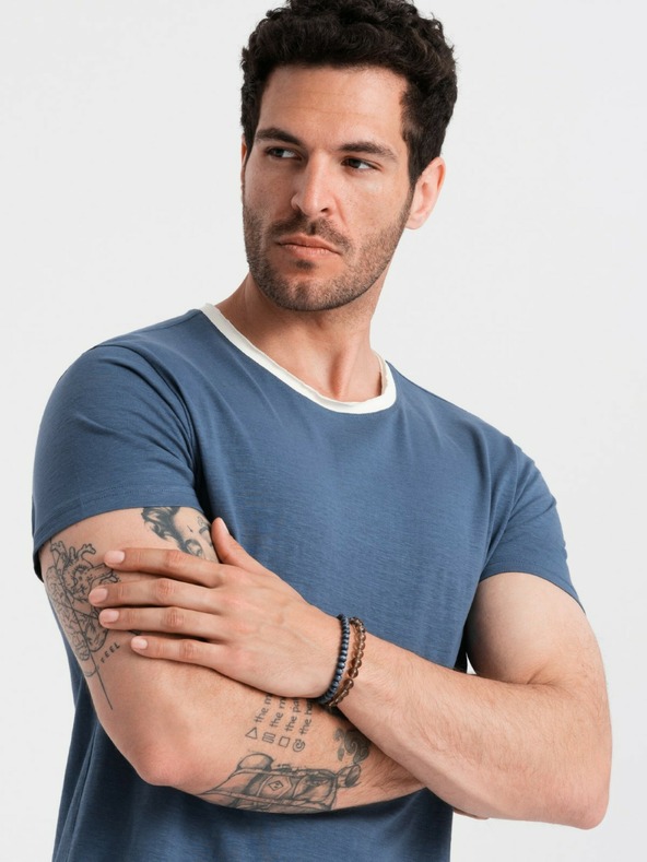 Ombre Clothing Sötétkék férfi póló Ombre Ruházat