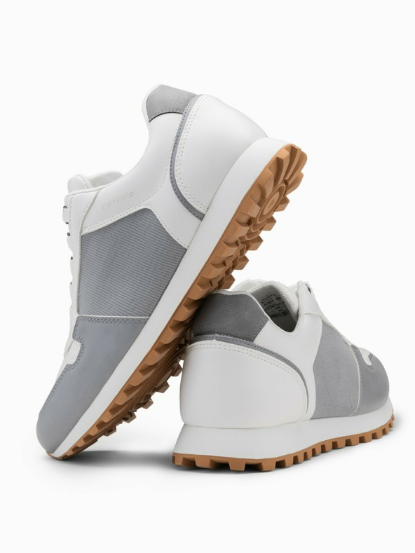 Ombre Clothing Férfi fehér és szürke tornacipő Ombre Ruházat