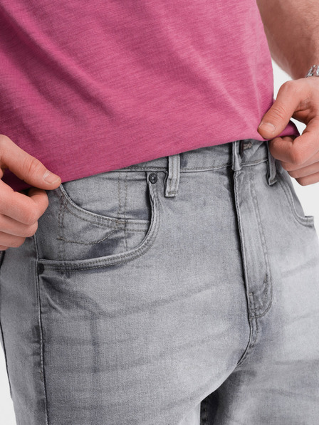 Ombre Clothing Szürke férfi farmer rövidnadrág Ombre ruházat