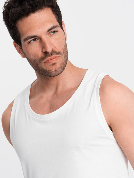 Ombre Clothing Fehér férfi pamut alap tank top Ombre ruházat