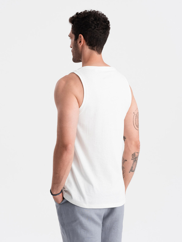 Ombre Clothing Fehér férfi pamut alap tank top Ombre ruházat