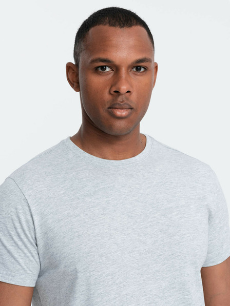 Ombre Clothing Világosszürke férfi alap póló Ombre Ruházat