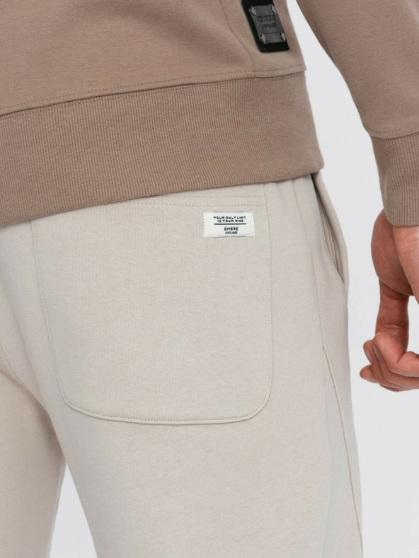 Ombre Clothing Bézs férfi jogger melegítőnadrág Ombre Ruházat