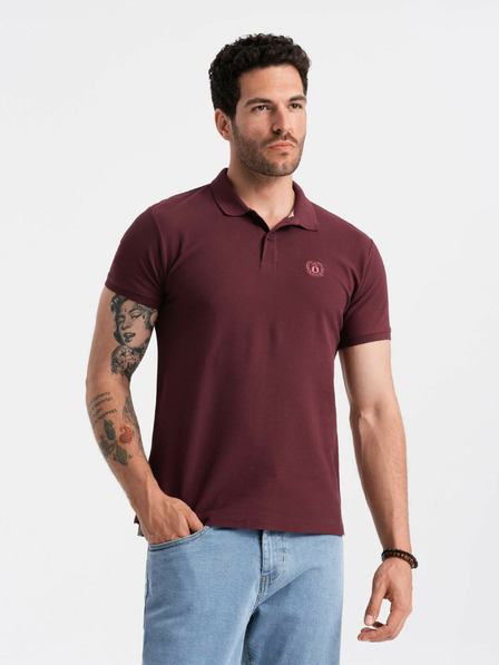 Ombre Clothing Burgundia férfi alapvető póló póló Ombre ruházat
