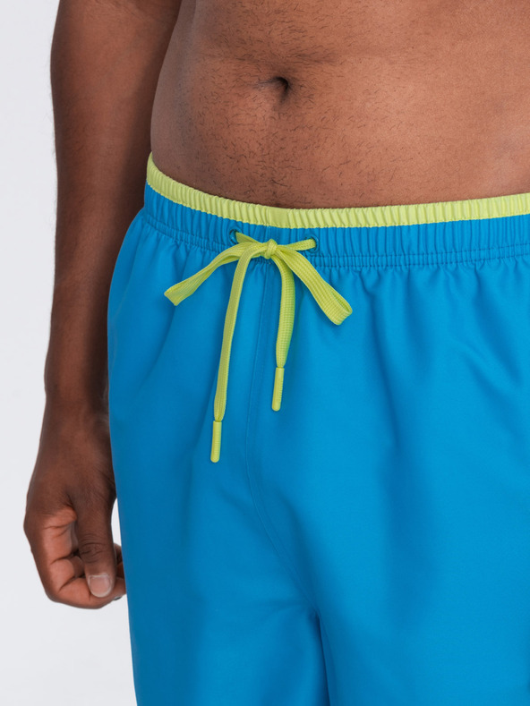 Ombre Clothing Kék férfi bordázott fürdőruha Ombre Ruházat