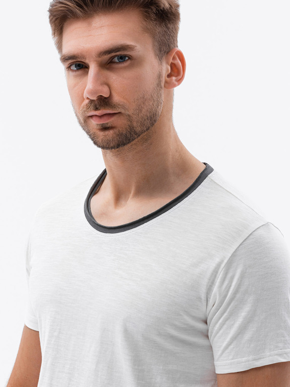 Ombre Clothing Krémszínű férfi póló Ombre ruházat