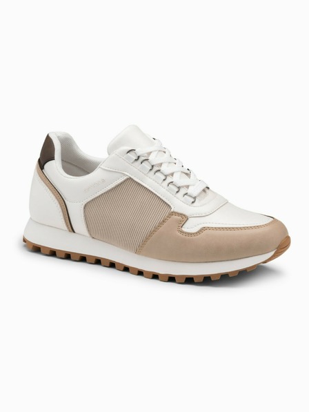 Ombre Clothing Bézs és fehér férfi tornacipő Ombre Ruházat
