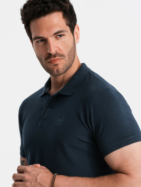 Ombre Clothing Sötétkék férfi alap póló póló Ombre Ruházat