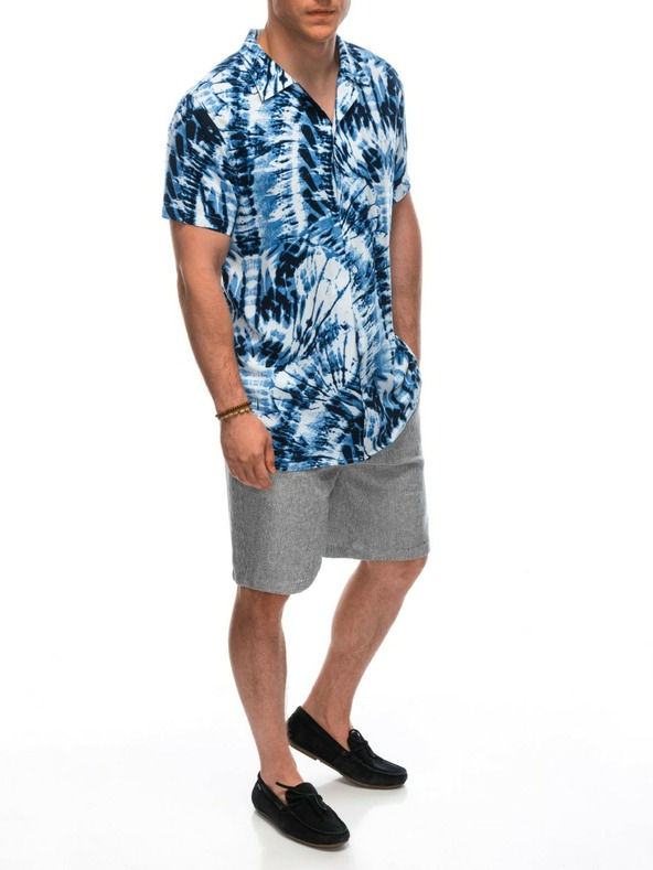 Ombre Clothing Mod fehér férfi mintás rövid ujjú póló Ombre ruházat Ombre Clothing