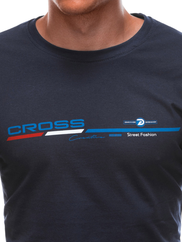 Edoti Férfi póló nyomtatással - sötétkék EDOTI