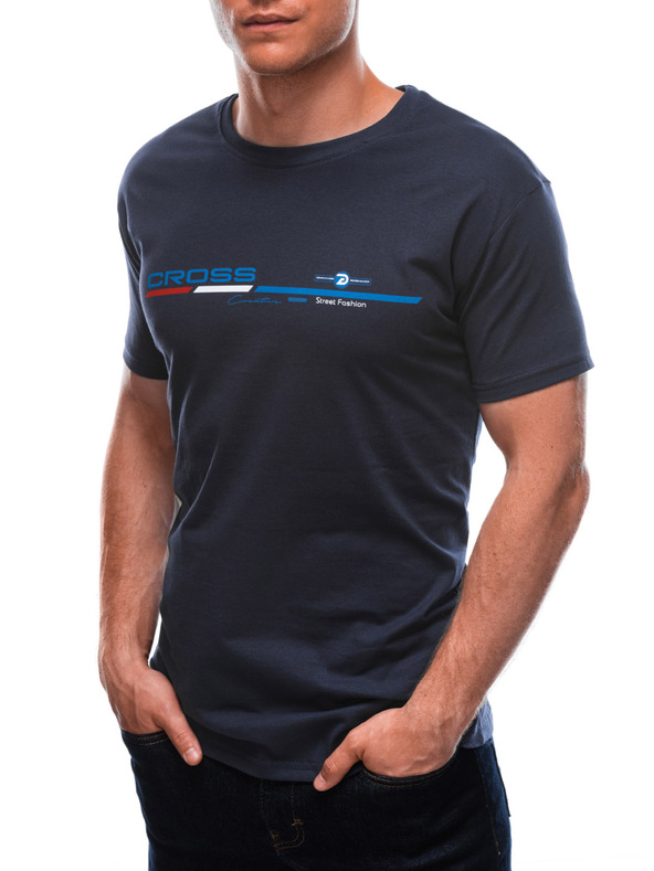 Edoti Férfi póló nyomtatással - sötétkék EDOTI