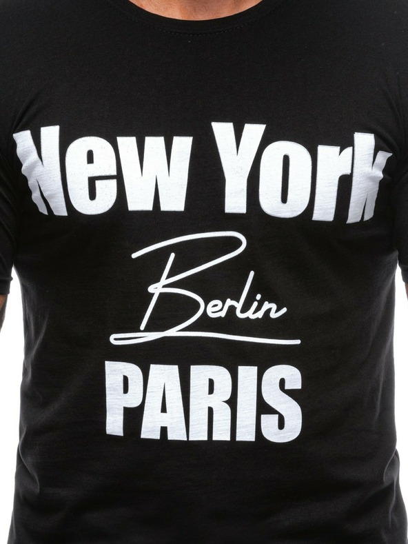 Edoti Férfi póló nyomtatással - fekete EDOTI