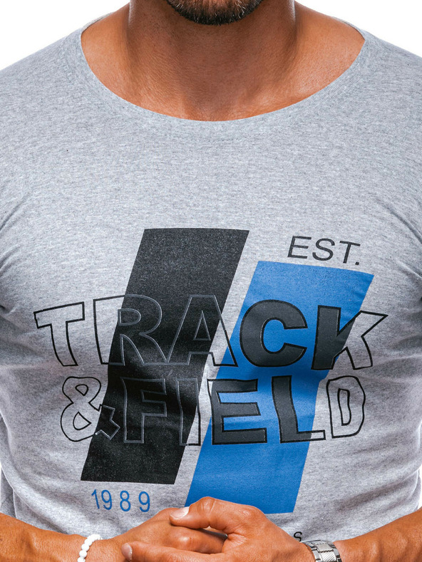 Edoti Férfi póló nyomtatással - szürke EDOTI